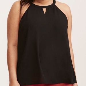 Torrid Black Georgette Mock Neck Top sz 1